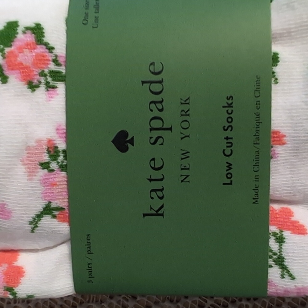 Kate Spade Multi Color Floral Socks Low Cut 3 Pairs & Sheet Mask New - Picture 2 of 5